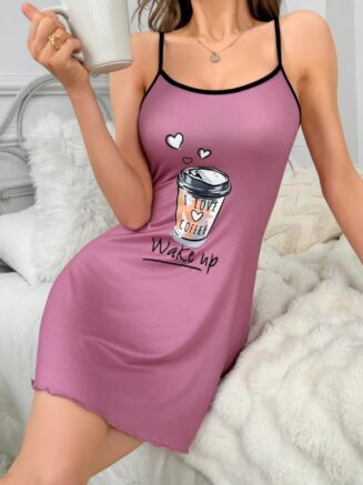 Robe de nuit rose