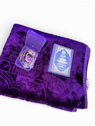 Coffret Éclat Violet – Tapis Velours, Tasbih Digital & Mini Coran 💜✨